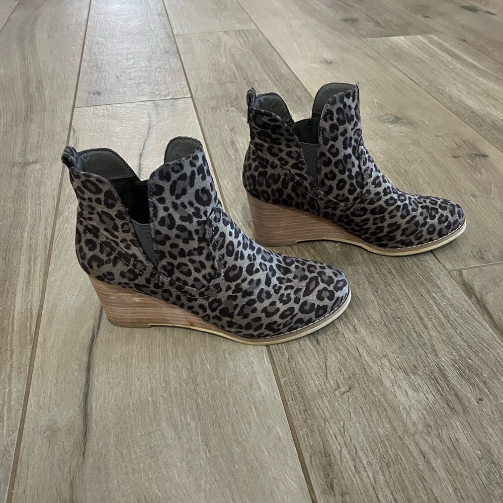 Leopard Print Wedge Ankle Boots from Buckle